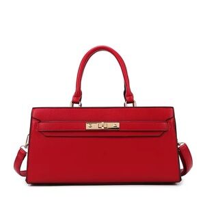 Premium Leather Taupe Top Handle Satchel